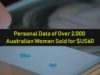 Personal Data of Over 2,000 Australian Women Sold for $US60